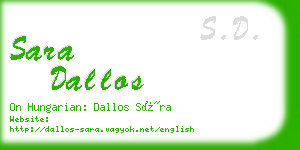 sara dallos business card